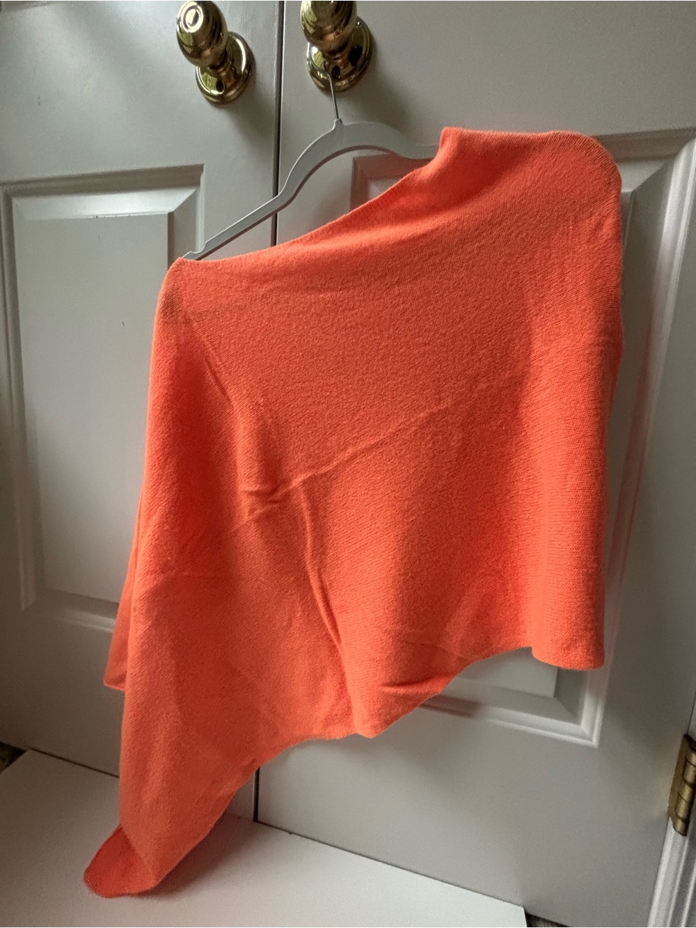 Women's Asymmetrical Cape Jacket in Bright Orange